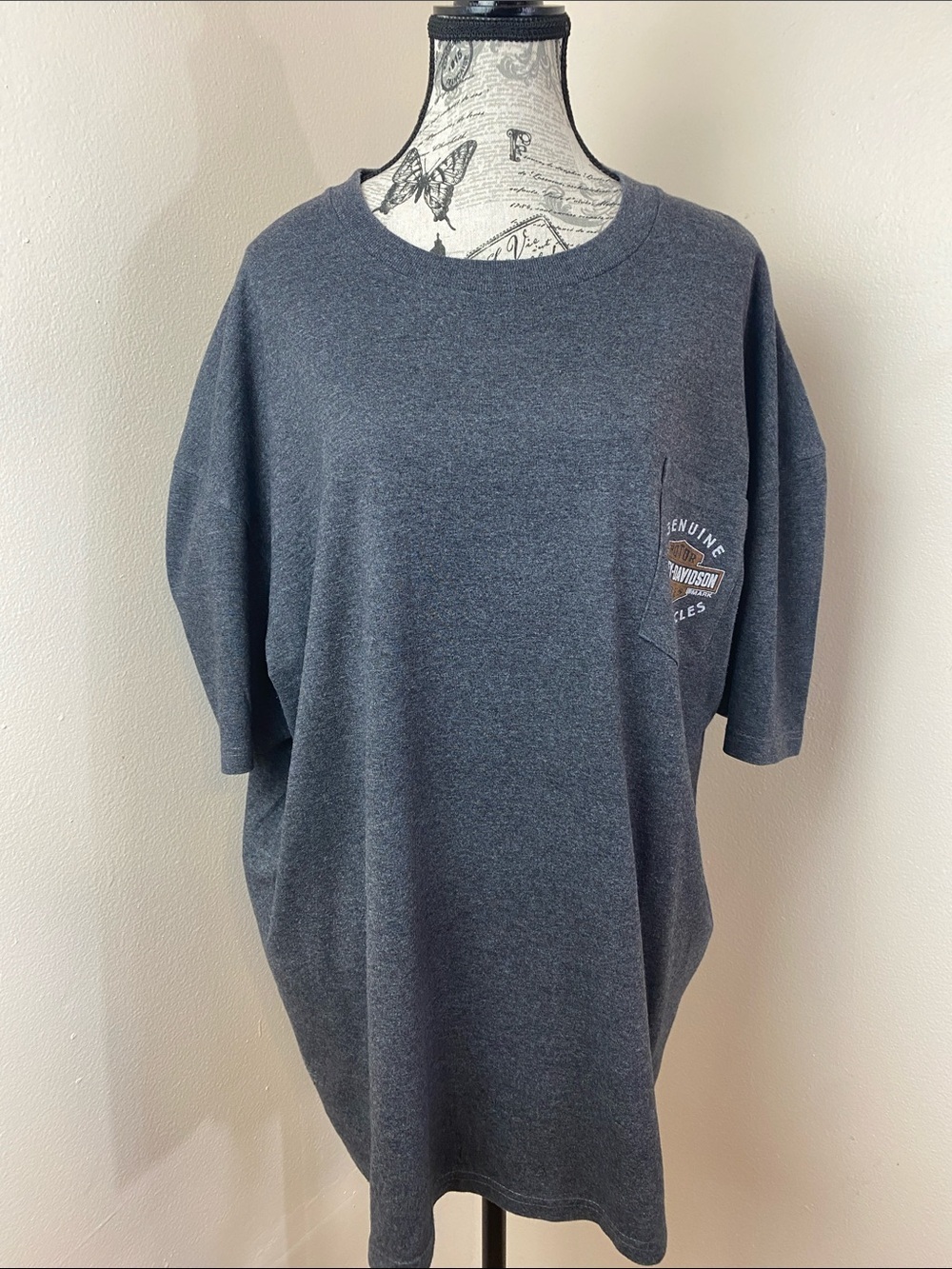 Harley-Davidson White Mountain New Hampshire Pocket Tee Gray  T-Shirt Sz 2X